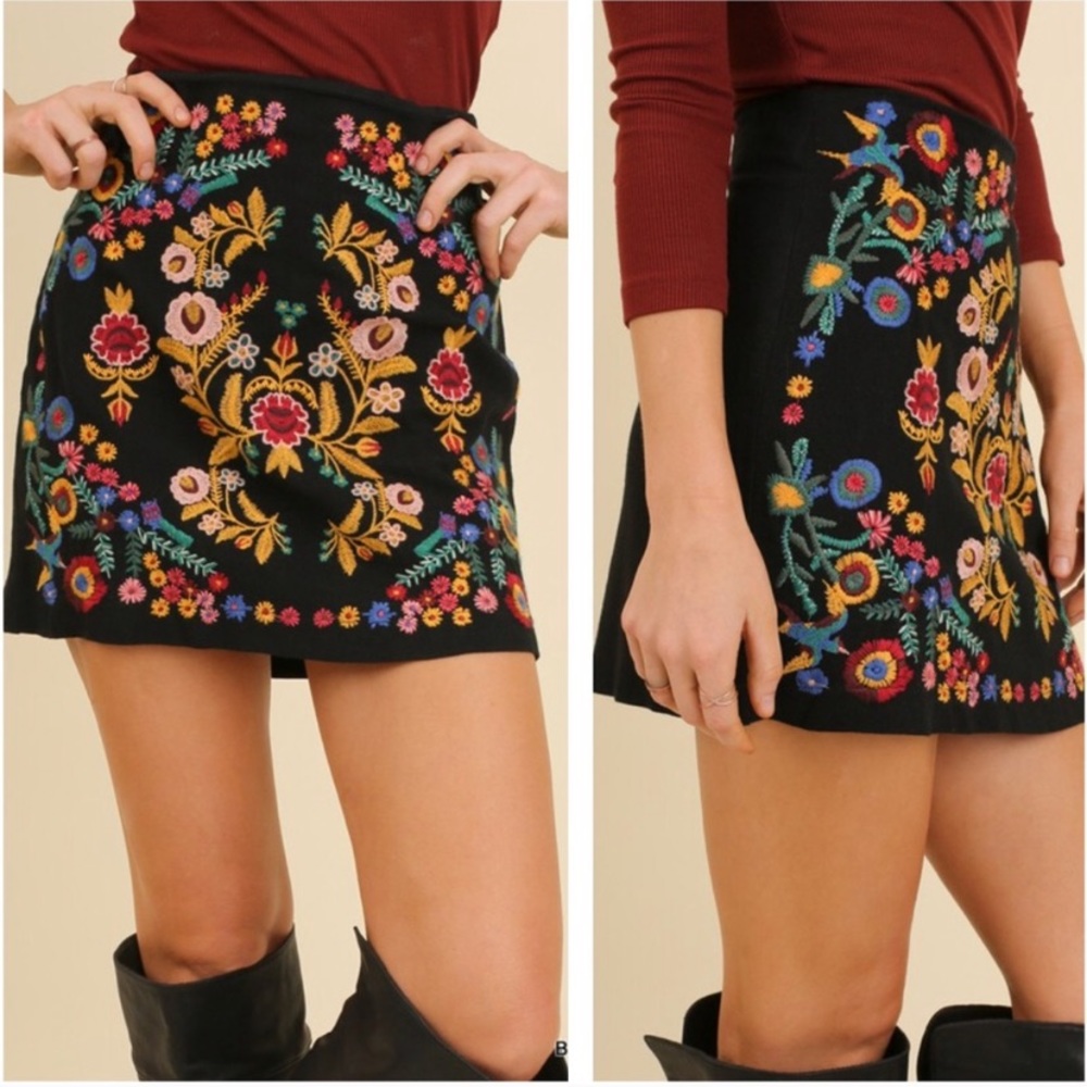 Gorgeous floral embroidered skirt